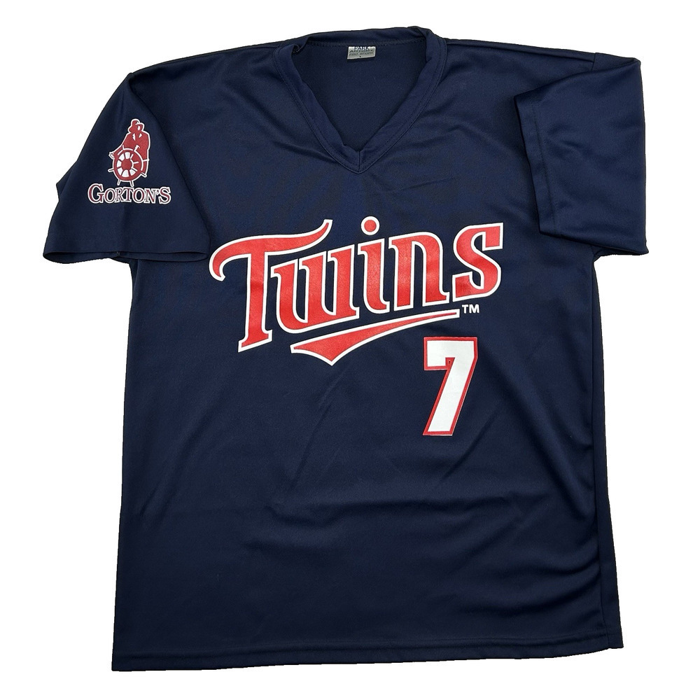 Minnesota Twins Joe Mauer 7 SGA Stadium Giveaway Jersey Size Blue Large Gorton's